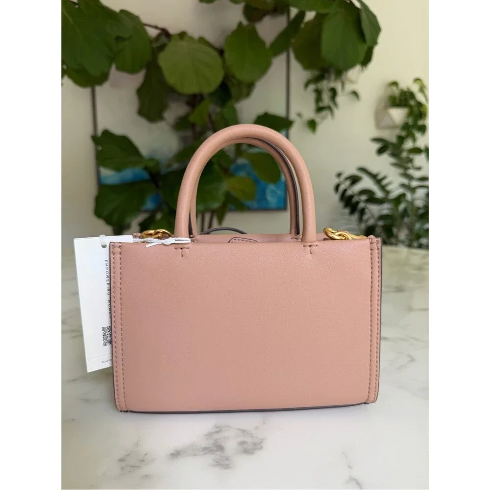 NWT Tory Burch MINI ELLA Bio Tote Bag in Light Sand Beige Tan Crossbody